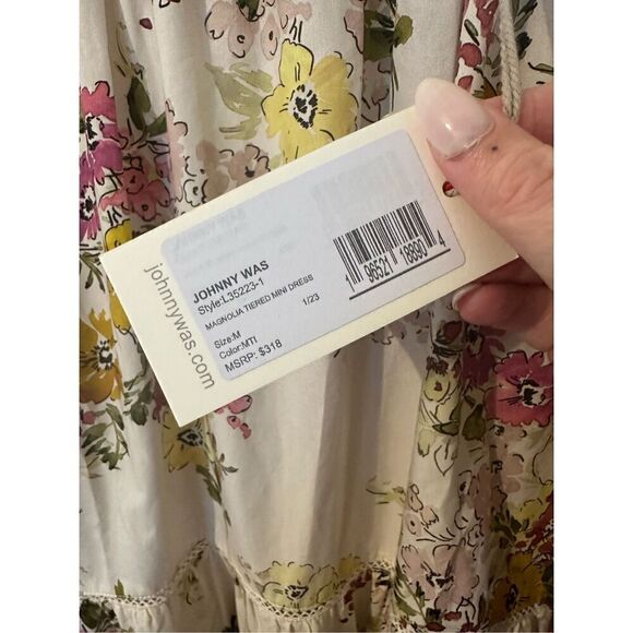NWT Johnny Was Magnolia Tiered Floral Short SleeveMini Dress Medium L35223-1 - Picture 5 of 9